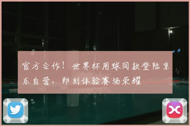 官方合作!世界杯用球同款登陆京东自营,即刻体验赛场荣耀